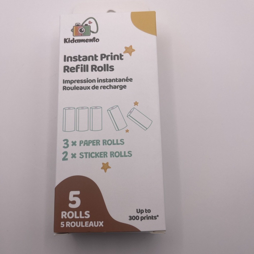 Kidamento Camera Model P Instant Print Roll Refill Set 5 Rolls 300 Sheets